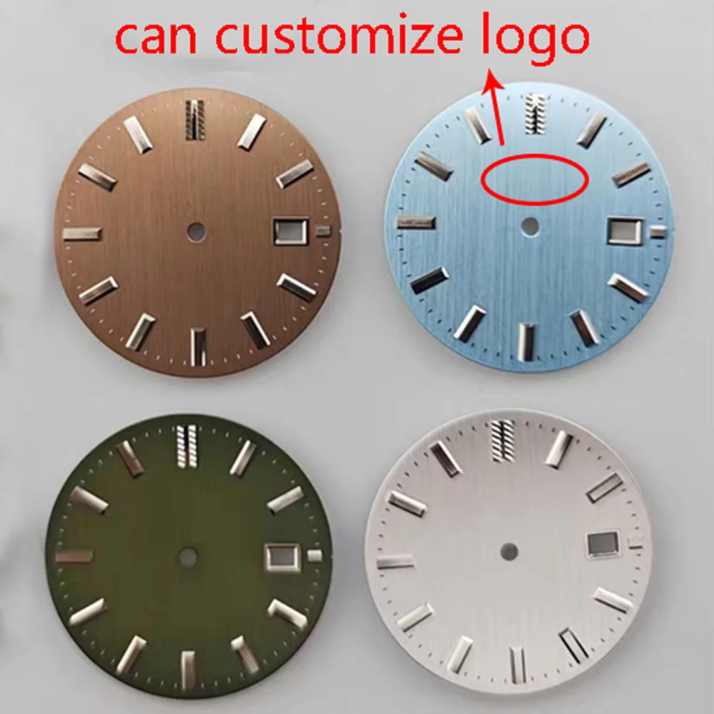 32.5mm nh35 dial luz azul oliva drab king eiko dial nh35 adequado para nh35 movimento automático sje089j1 watchmod personalizar logotipo