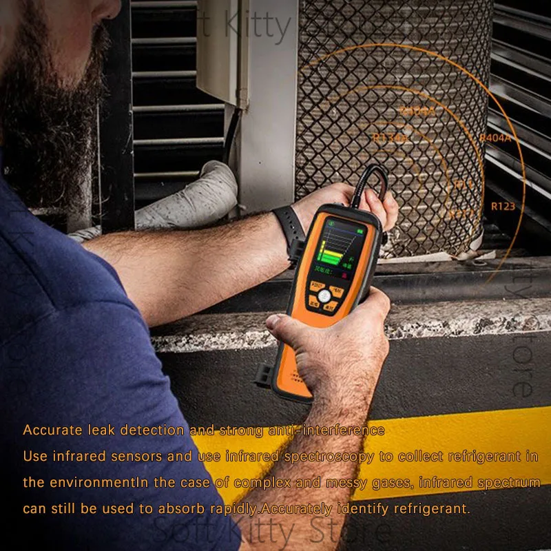 ILD-200 Infrared Leak Detector For Automotive Air Conditioning Refrigeration Maintenance Halogen Refrigerant Gas Leak Detector