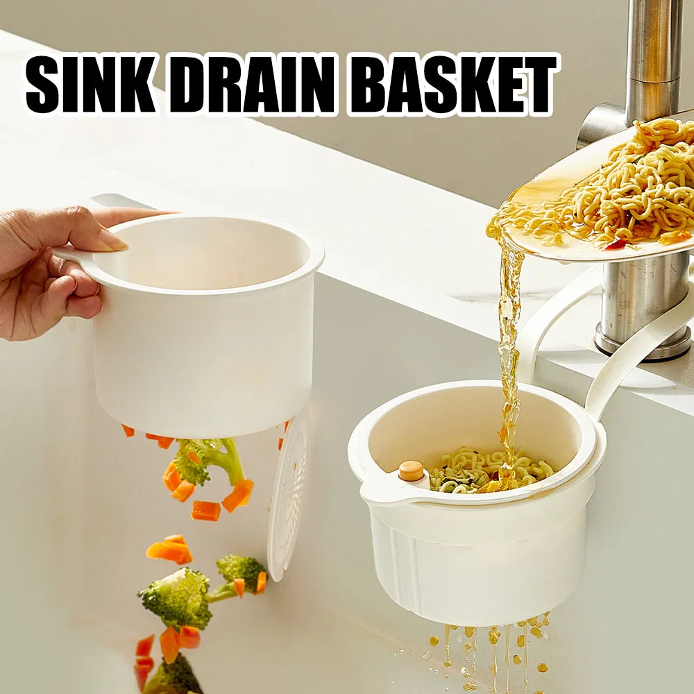 

1PC Creative Sink Hanging Strainer Basket Openable Bottom Cover Quickly Drain Kitchen Garbage Filter Multifunctional Detachable
