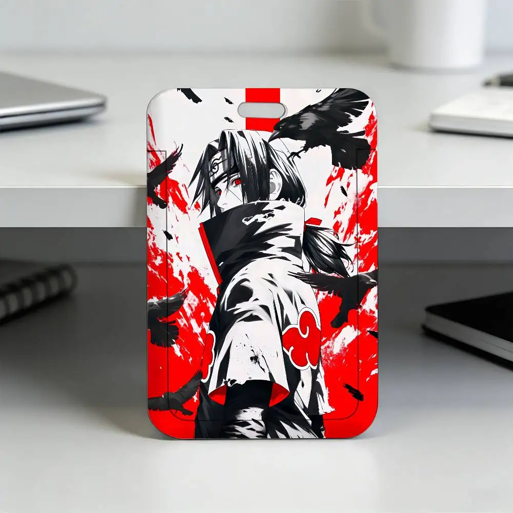 Anime N-NARUTO Akatsuki Itachi Sharingan Transparenter Kartenhalter Mitarbeiter Plastik-Schiebeabdeckung Schlüsselband Arbeits-Geschäfts-ID-Tasche Bus – Detail 24