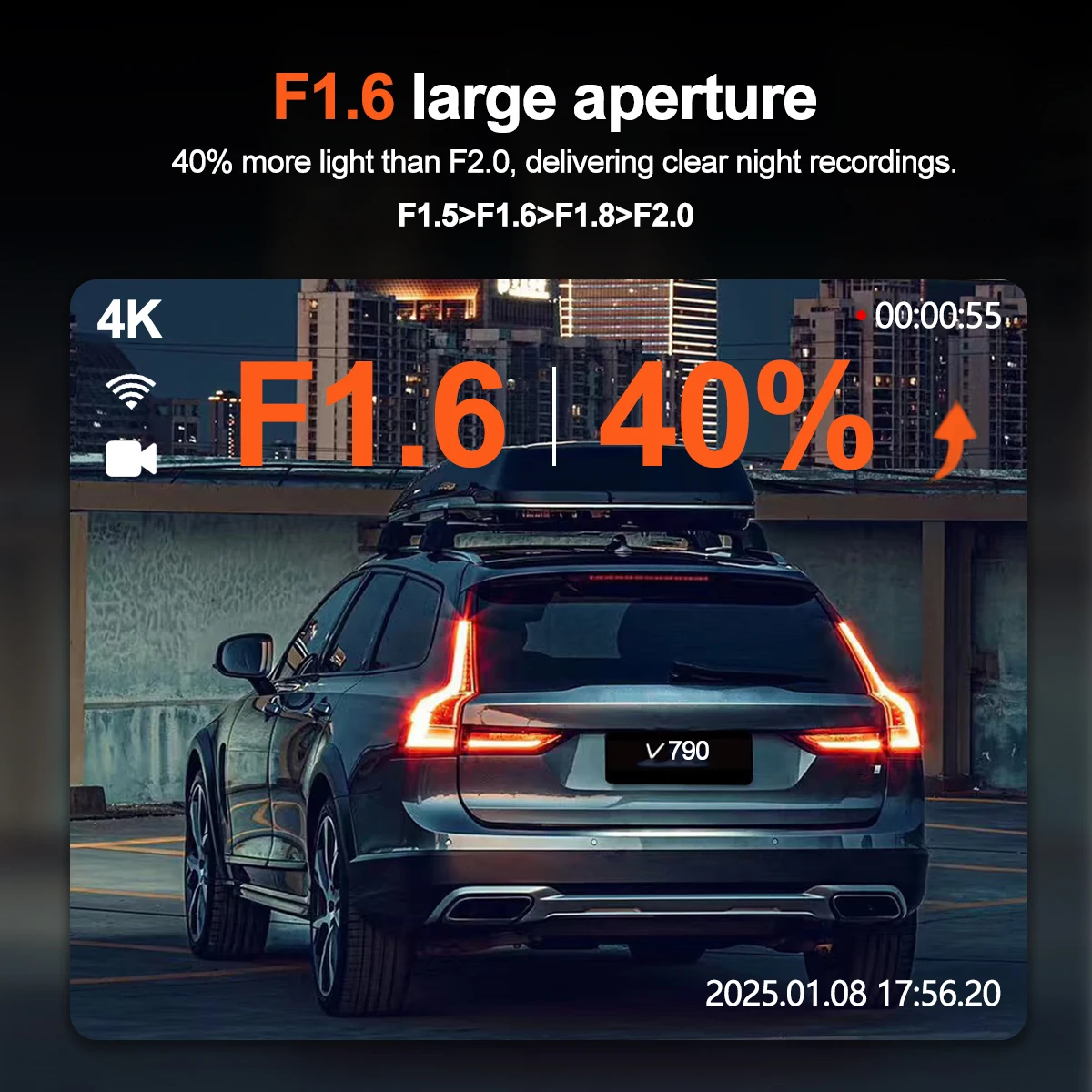 4K Dual Dash Cam with WiFi 4