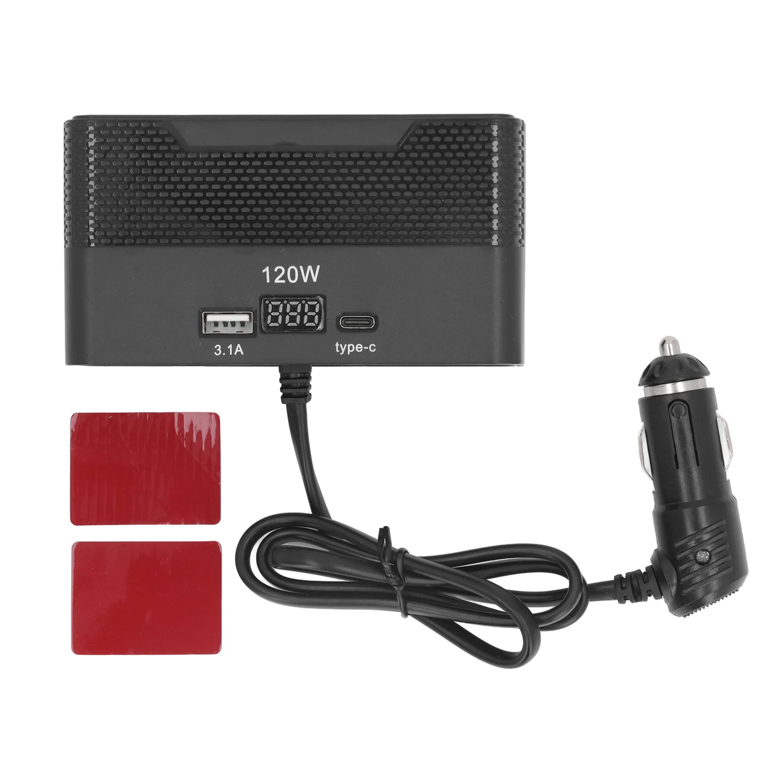 محول سيارة سيارة ولاعة السجائر الفاصل 4 مآخذ عرض الجهد USB نوع C ميناء متعدد المنافذ قابس طاقة للمركبات