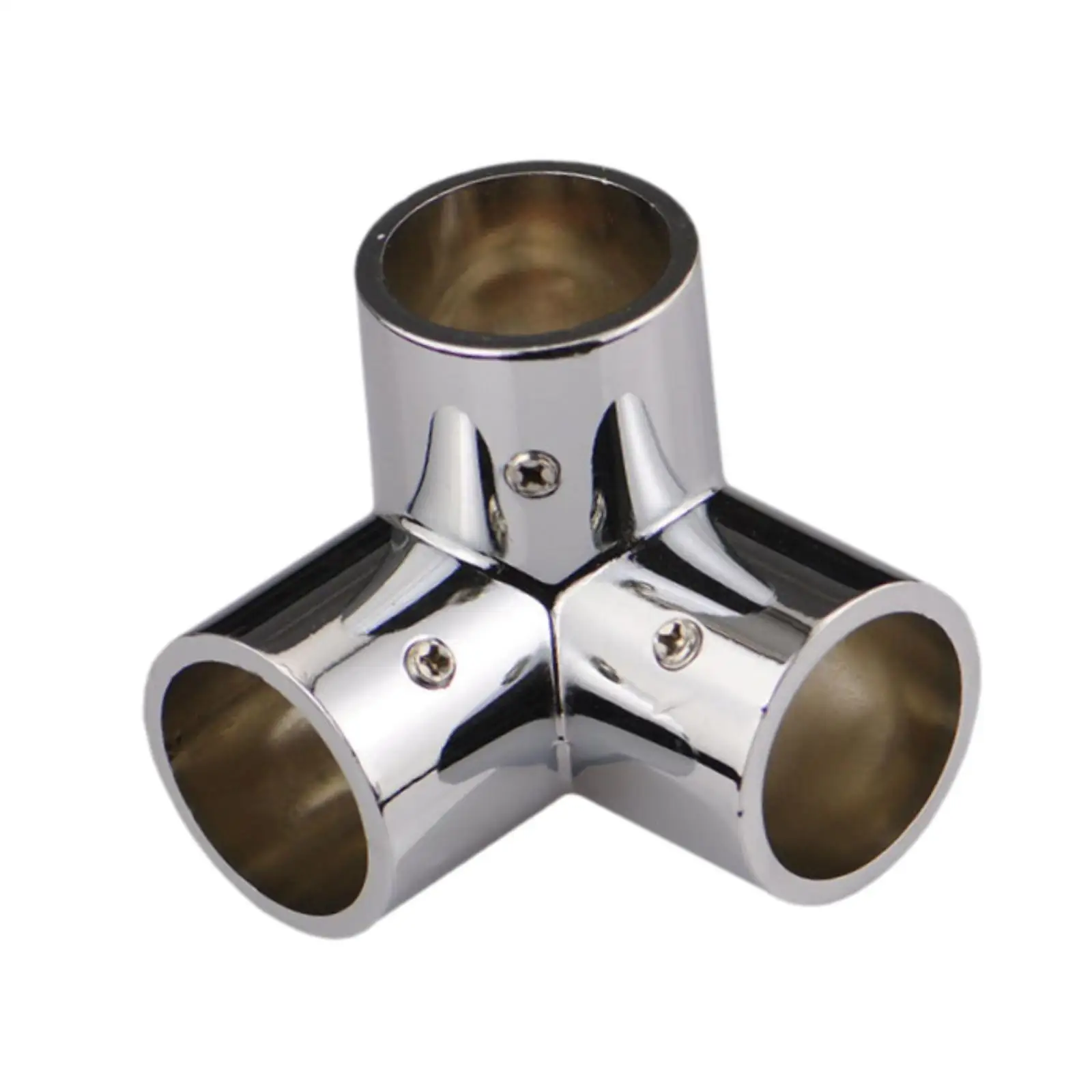 Mirror Polished Zinc Alloy Tube Connector Joints Round Pipe Fitting for Industrial Shelving and Bathroom Frame