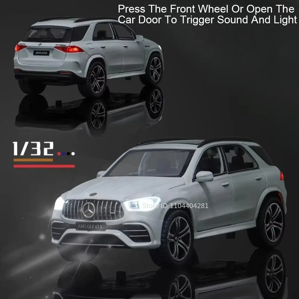 1:32 GLE63S C260L Models Toys Diecast Cars 6 Doors Opened Sound Light Pull Back Miniature Vehices for Adult Boy's Birthday Gifts