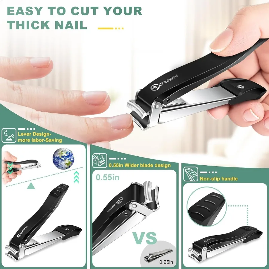 Nagelknipper voor mannen met vanger Zware vingernagelknipper Volwassen roestvrijstalen nagelknipper Vingernagel Teennagelknipper I