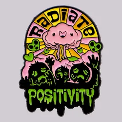 Good Mood Quotes Enamel Pin Positive Energy Brooch Pines Lapel Pins Badge Clothing Accessories Jewelry Motivational Decoration