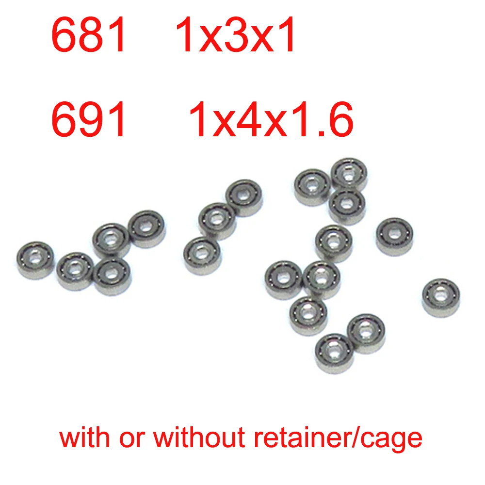 ID 1MM Miniature Ball Bearings Mini Open 1x3x1 1*3*1 MM 681 Watch Jewelry Ring Toy 691 1*4*1.6