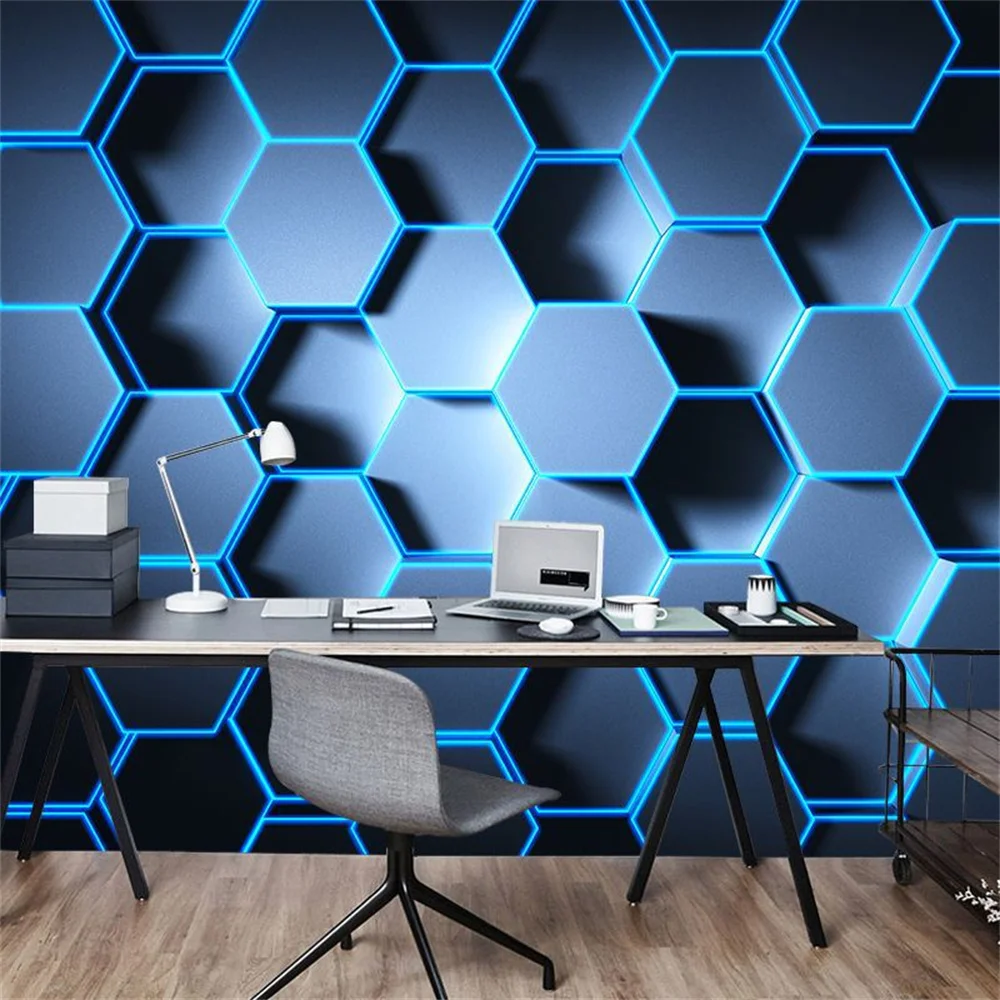 Customized mural 3D three-dimensional geometric wallpaper KTV hair salon background wall papel de parede vinilo adhesivo muebles