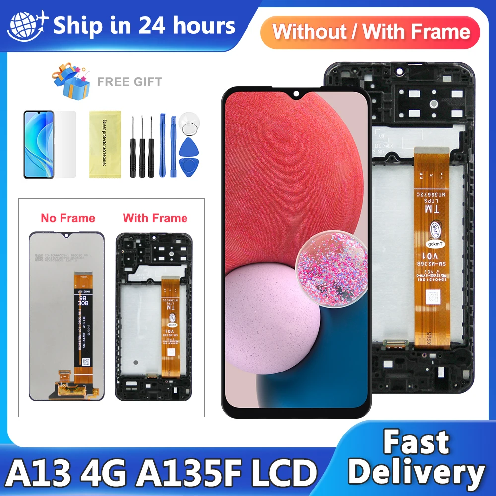 6.6'' LCD For Samsung Galaxy A13 4G LCD A135 SM-A135M SM-A135F/DS Display A135F A135B A135U Touch Screen Digitizer Assembly