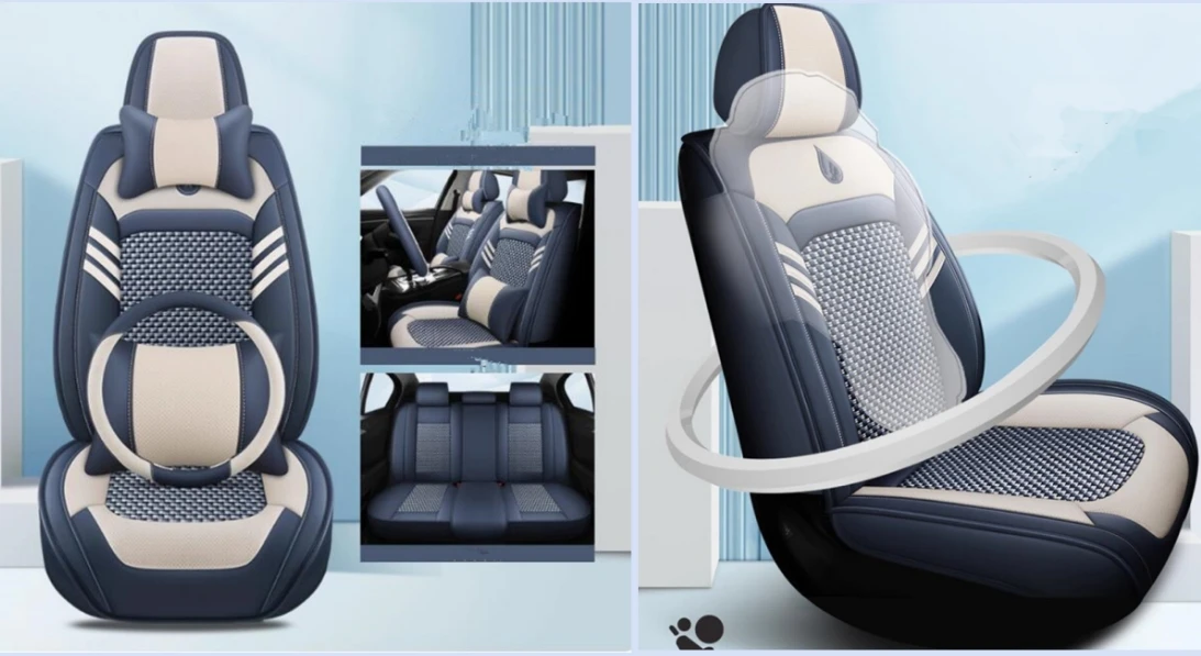 

Front and back car seat covers + Steering wheel cover for Lexus RX 200t 300 350 450h 2022-2016 breathable seat case seat cushion