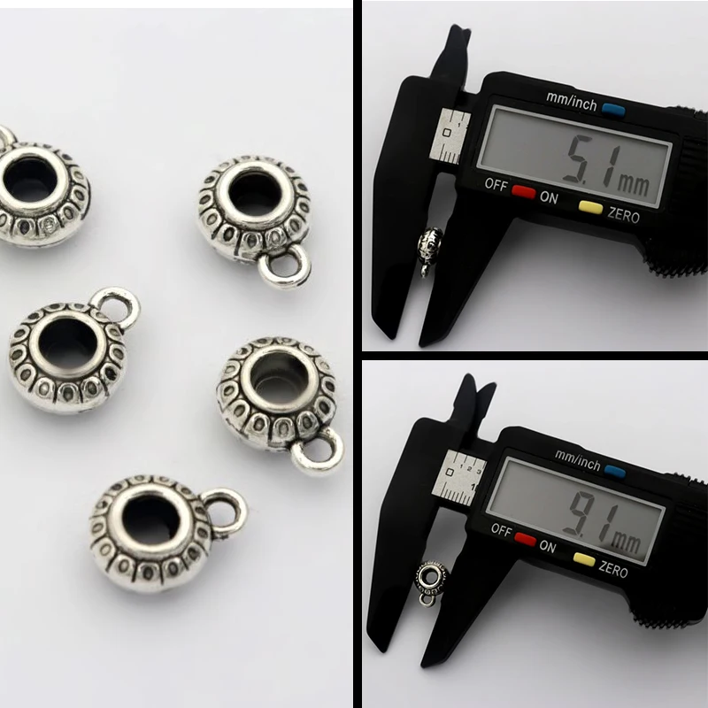 20pcs All Mix Tibetan Silver Big Hole Metal End Bead Connector For Jewelry Making Diy Bracelet Necklace Accessories Wholesale
