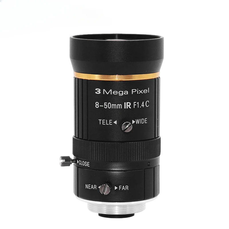 

3 million pixel zoom 8-50MM industrial camera CCD surveillance lens manual aperture 2/3