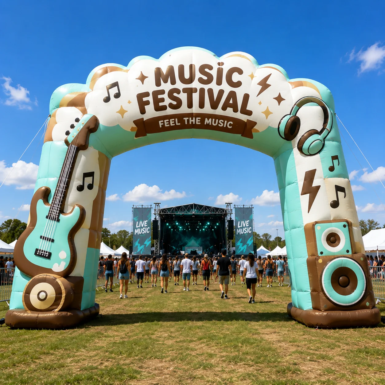 13.1FT Customizable Inflatable Music Festival Arch Blow‑up Entrance Gate For Concert Event Party Decoration