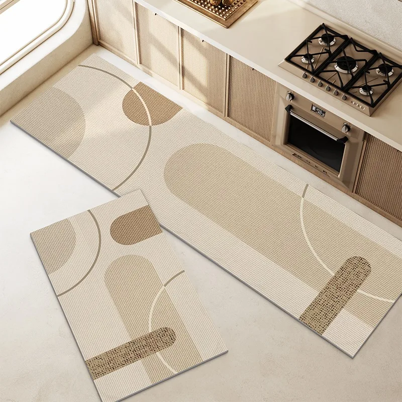 Kitchen Floor Mat Anti-slip Oil-proof Carpet Wipeable Free Cleaning Foot Mats Long Strips of Pvc Leather Rug Alfombra De Cocina - Image 2