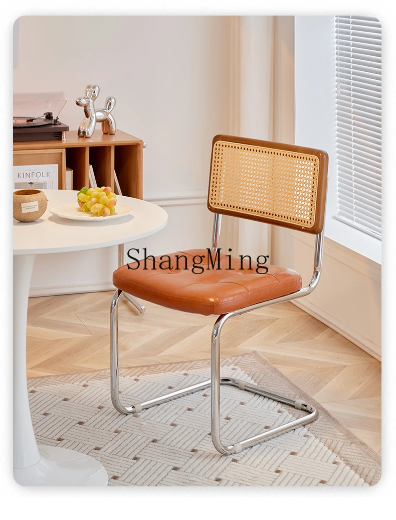 HJ rattan chair Home dining chair Internet celebrity cafe Hotel leisure medieval chair Solid wood
