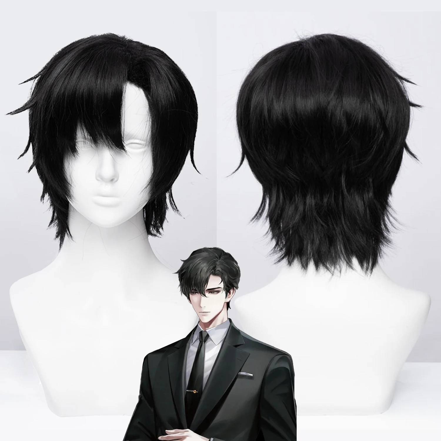 

Парик для косплея Beyond the World Аниме Парик Гошиновый Короткий Черный Аниме Игры Ролевой Парик Мужской Аниме Синтетический Парик Челка Аниме Игра