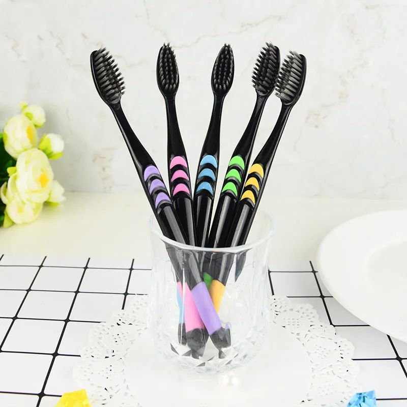 10Pcs Toothbrush Ultra Soft Bamboo Charcoal Adult Clean Care Gums Fine Hair Home Unisex Family Wear Tooth Brush Oral Care Tools