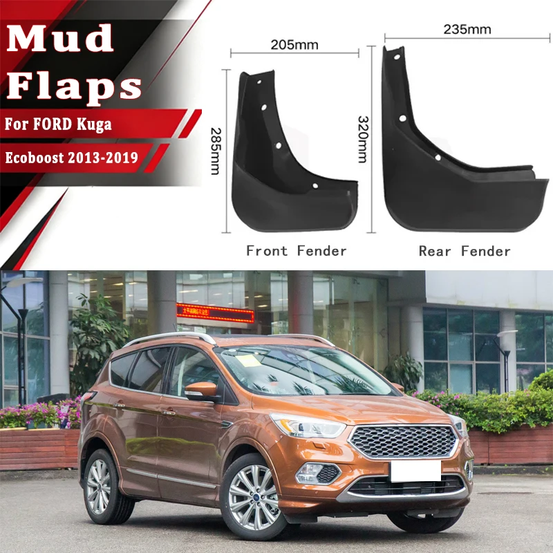 

4pcs Car Mud Flaps Fender for FORD Kuga Ecoboost 2013-2019 Automotive Mudguards, Waterproof, Mud Splashing Prevent Accessories