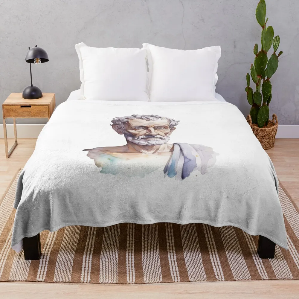 

Seneca watercolor bust Throw Blanket Custom Nap Soft Blankets