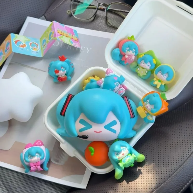 初音ミク-qface-シリーズフルーツシュガーテーマシリーズブラインドボックスフィギュアコレクタブルデスクトップオーナメント装飾アニメフィギュアおもちゃギフト
