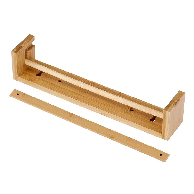 AB42-Wooden Easel Paper Roll Holder 12 Inch Wall Mount Brown Paper Roll Butcher Paper Dispenser Kraft Paper Roll Holder