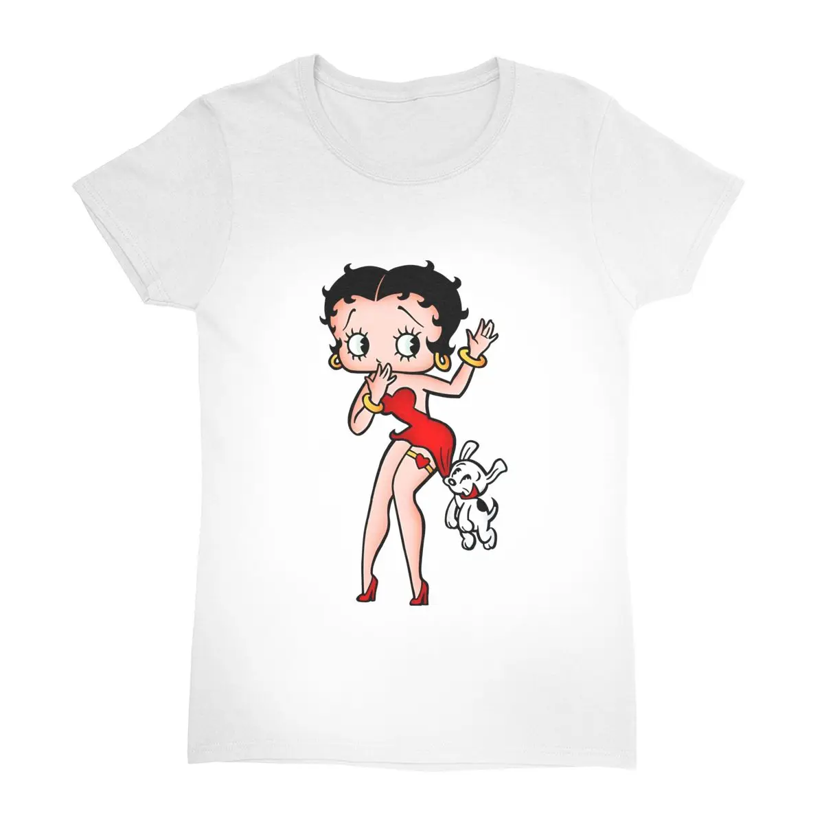 B-Bettys Boops T-Shirt Popular T Shirts Short-Sleeved Y2K Basic Tops Summer Cotton Crew Neck Plus Size Clothing