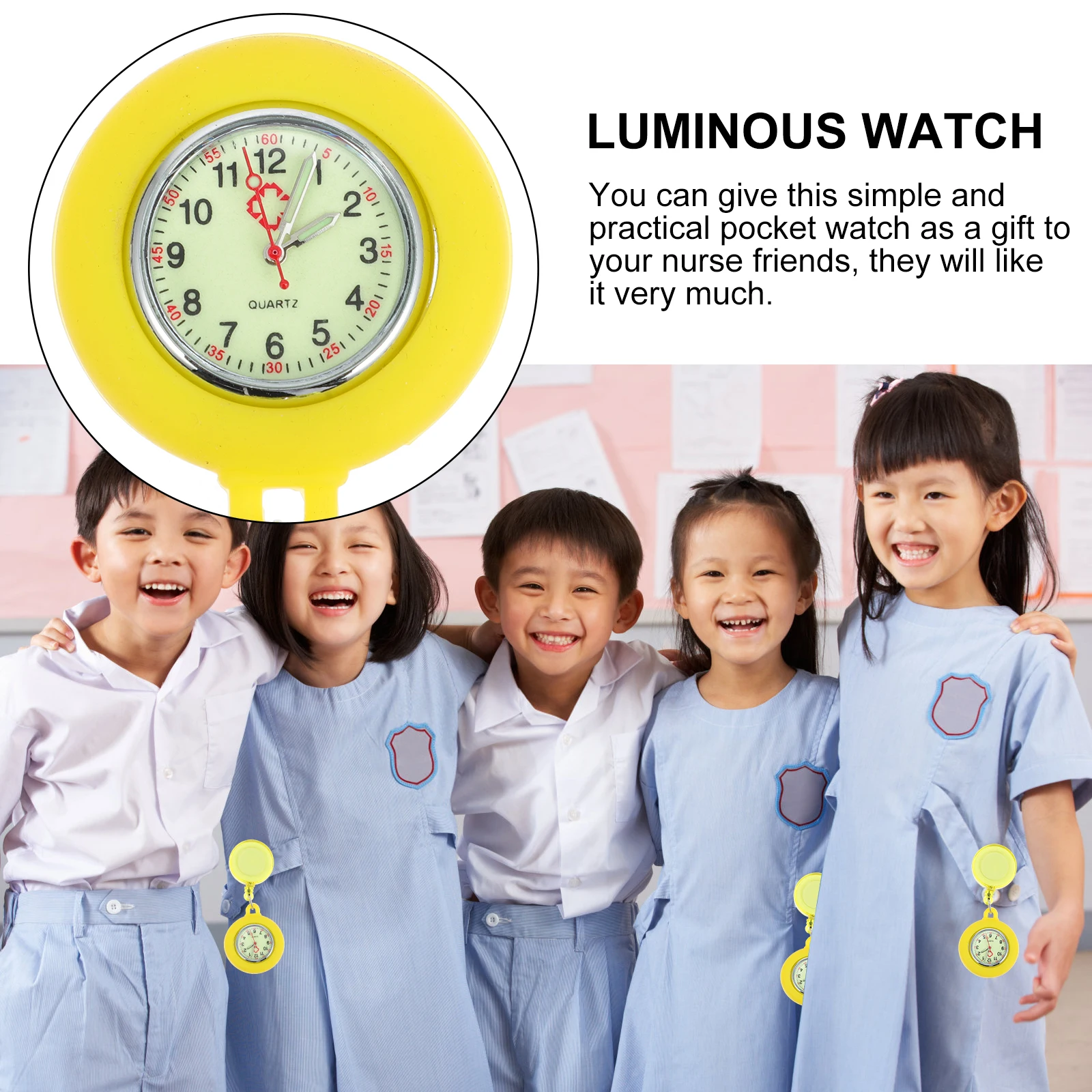 

Nurse Pocket Watch Waterproof Plastic Fob Watches for Women Telescopic Clip Wearable Quartz Nurse Gifts Accessories