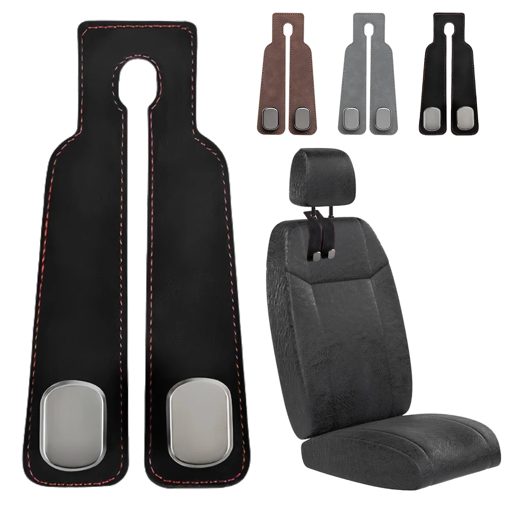 Sedile posteriore sospeso doppio gancio in pelle scamosciata microfibra auto sedile posteriore organizer gancio borsa vestiti staffa per veicolo SUV auto