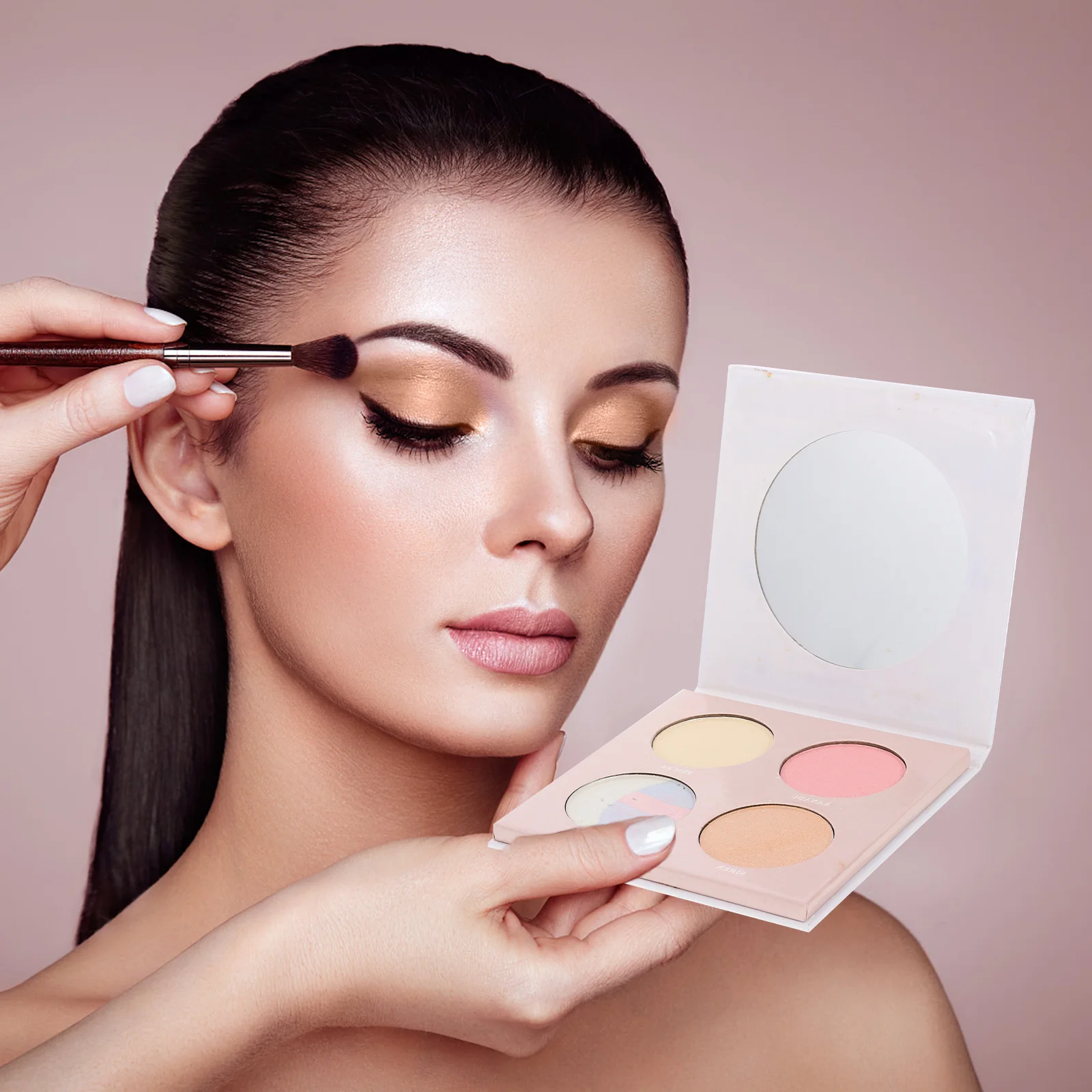 Palette de maquillage 4 couleurs, hautement pigmentée, longue durée, ombre à paupières, usage professionnel quotidien