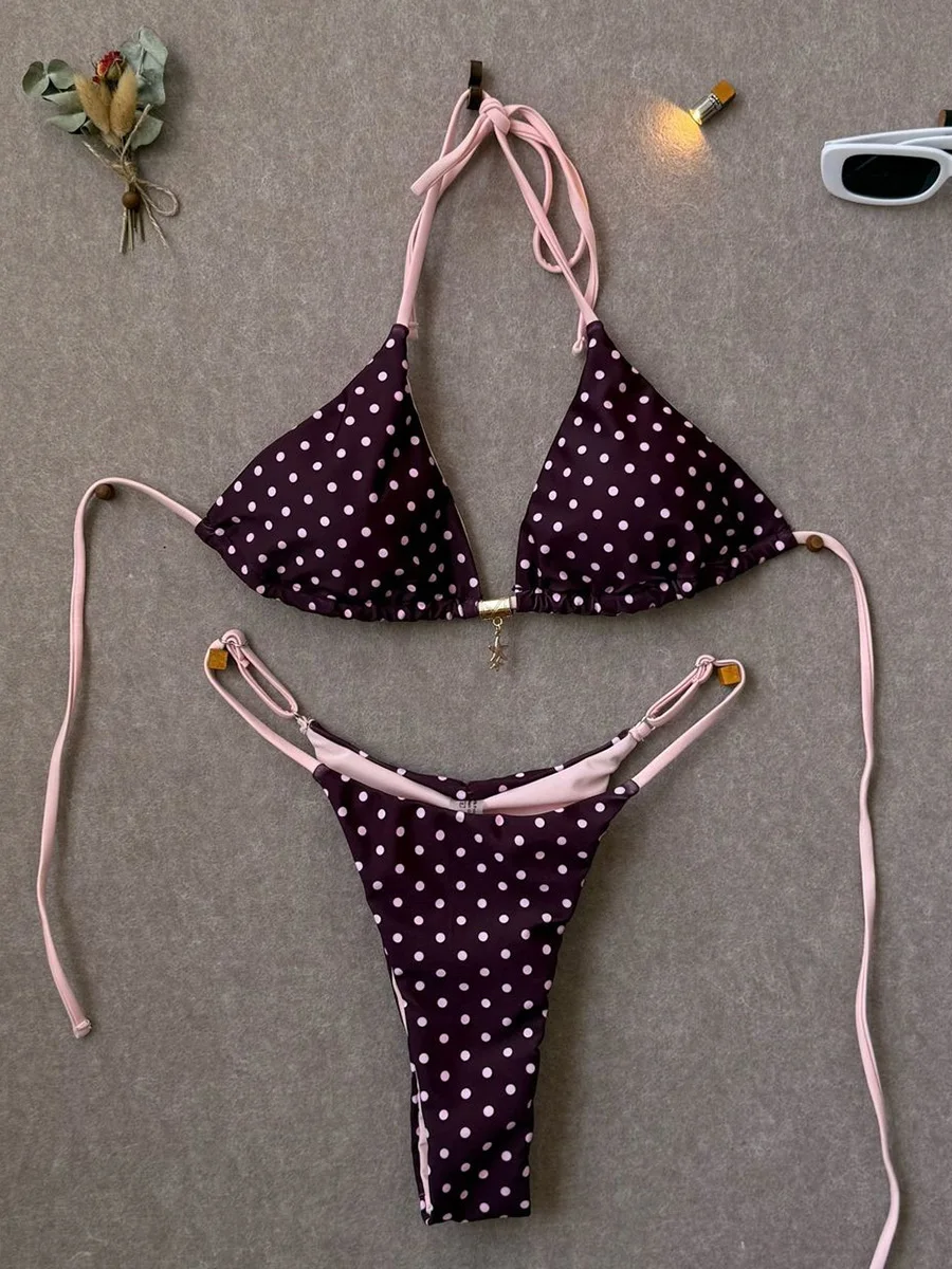 Sexy Micro Bikinis Sets Retro Polka Dots Swimwear 2026 Bathing Suit Woman Beachwear Women Beach Summer Bikini Two-piece Swimsuit