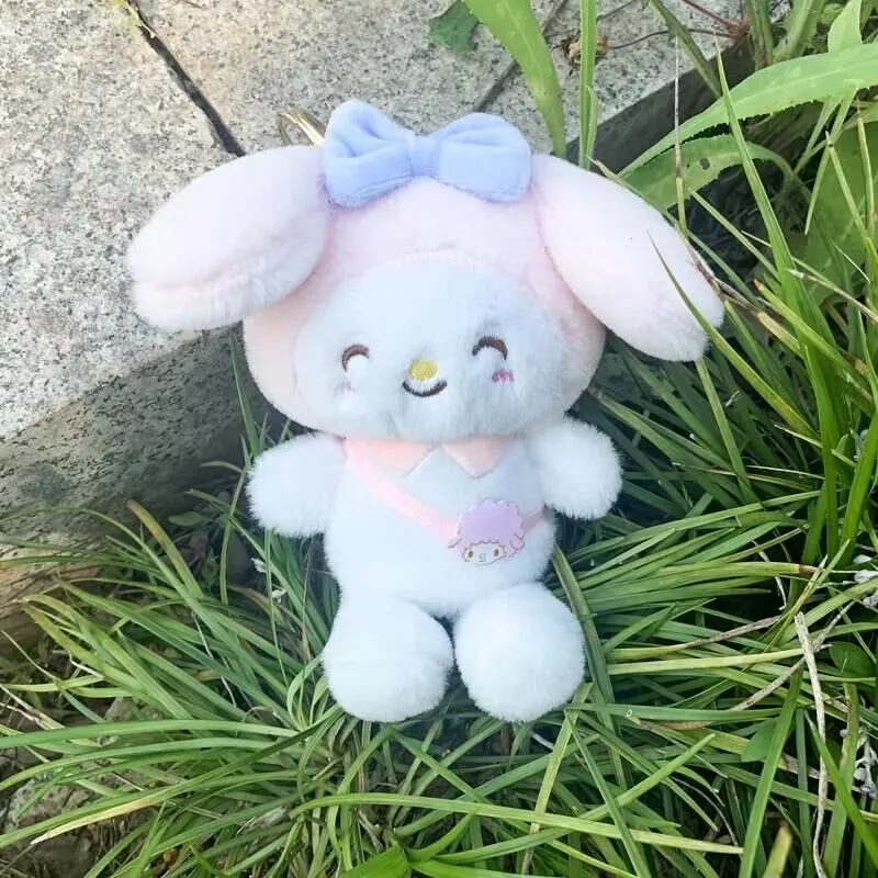 1 stücke 16cm kawaii sanrio plüsch spielzeug kuromi hangyodon cinna moroll plüsch anhänger schult asche puppen anhänger anime puppen sammlung geschenk