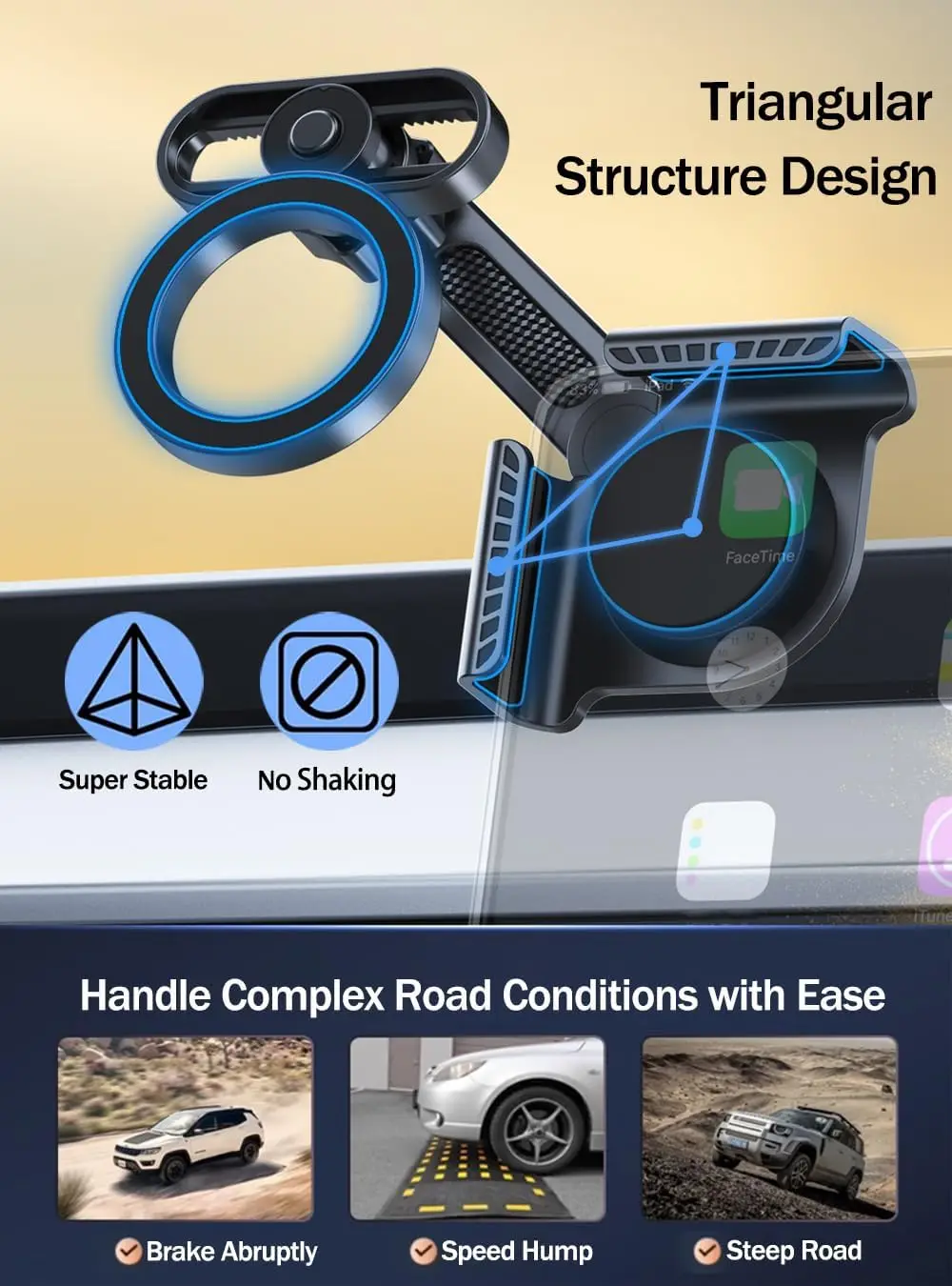 حامل هاتف، لحامل هاتف السيارة المغناطيسي MagSafe لطراز Tesla 3 Model Y، مناسب لجميع الهواتف، ملحقات Tesla Model 3/Y