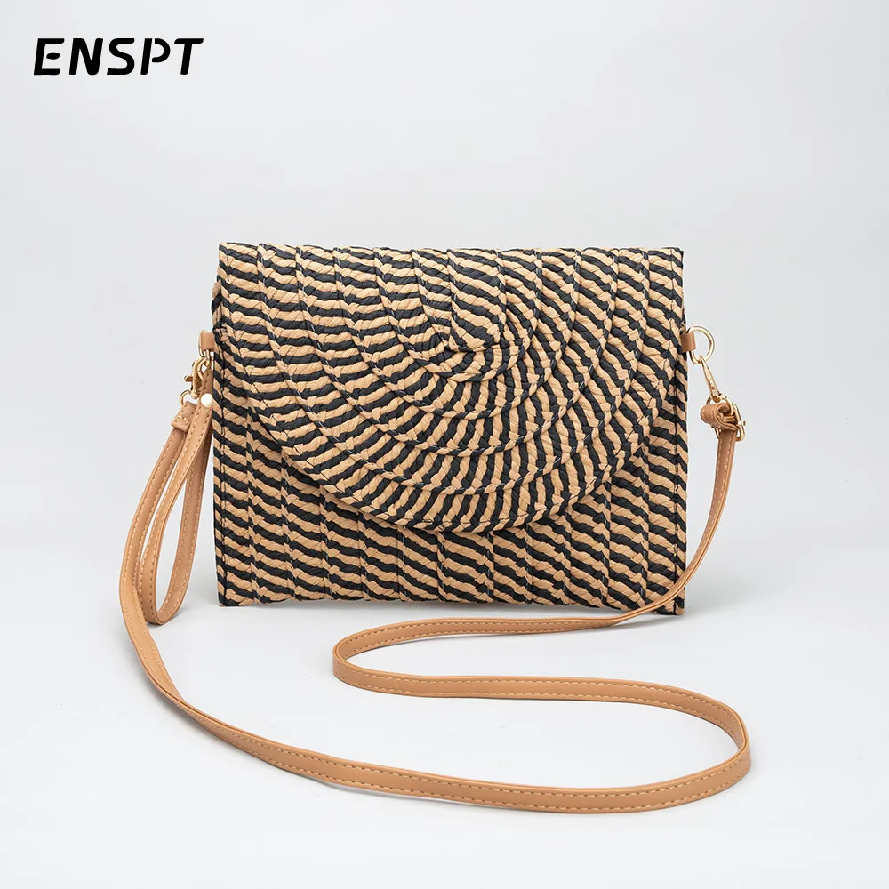 BERKI STAR Straw Clutch Crossbody bag Handbag Summer Beach Straw Purse for Women Woven Envelope Bag