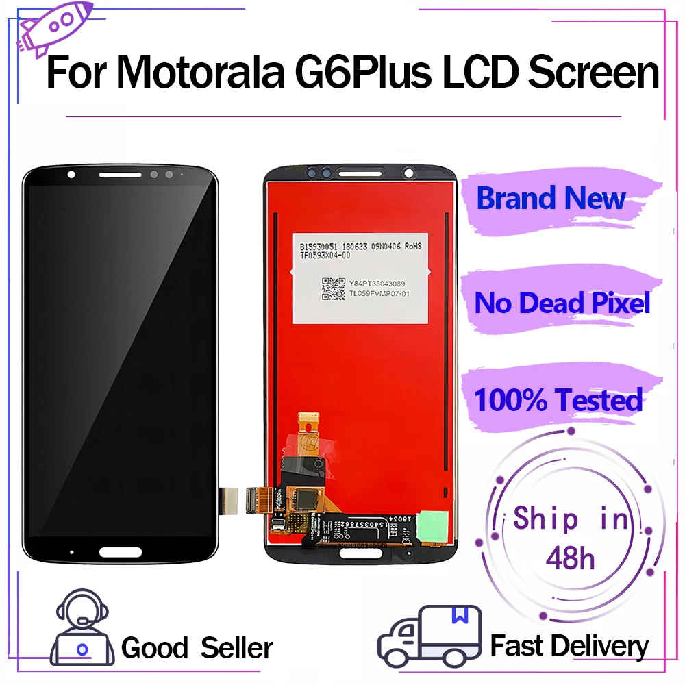 

5.9" Brand New LCD For Moto G6 Plus Display Touch Screen With Frame Digitizer Replacement For Motorola Moto G6Plus Display XT192