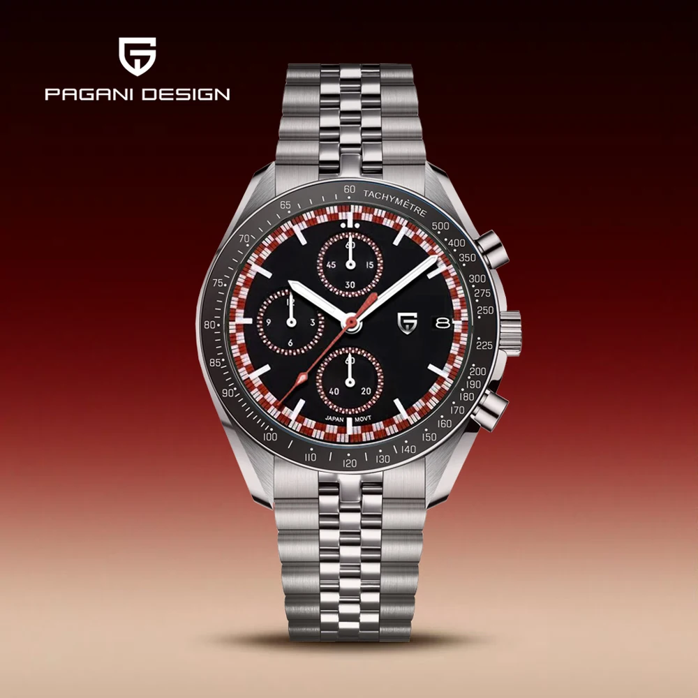 

2025 New PAGANI DESIGN Men's Watches Luxury VK67 Watch For Man Quartz Wristwatch Chronograph AR Sapphire Mirror Waterproof Clock
