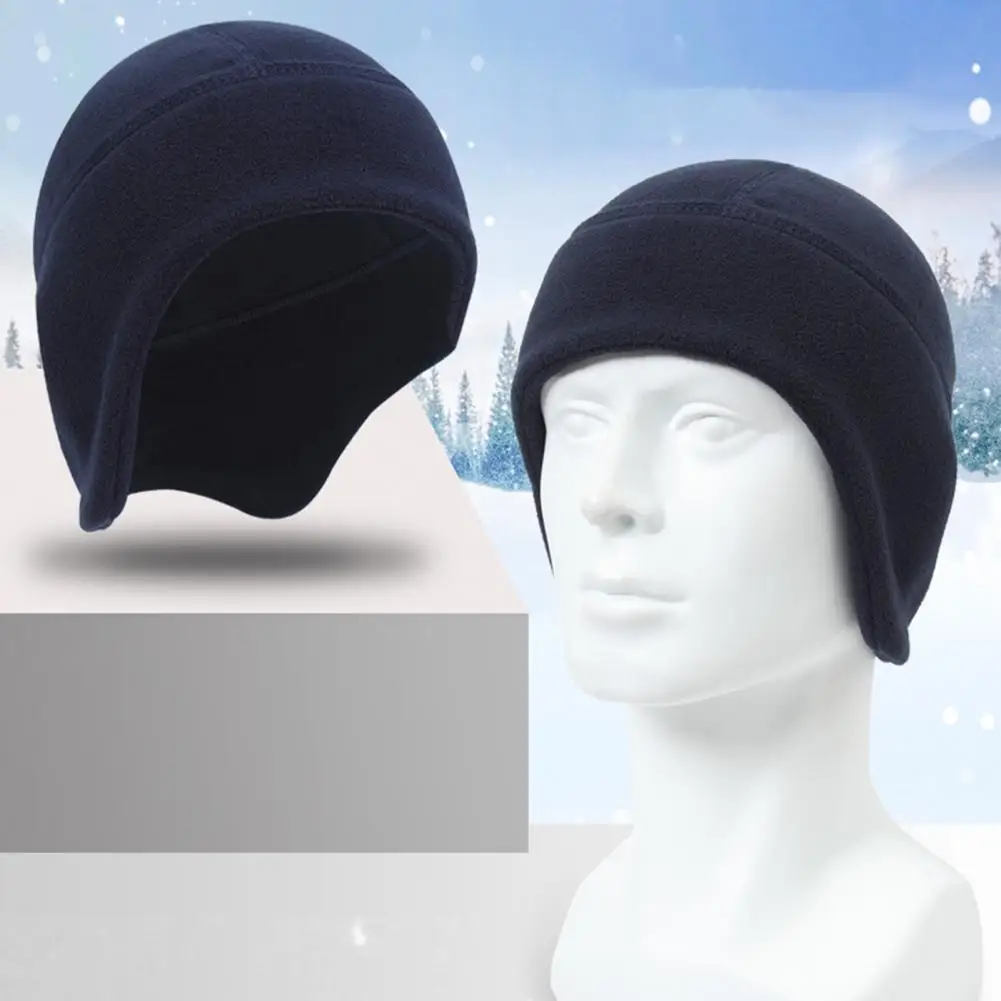 Ear protecting Fleece Beanie Winter Cap with Helmet Lining Ear for Outdoor Activities Unisex Anti slip for Skiing