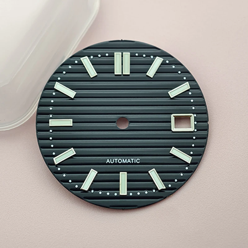 ضياء 30.5 مللي متر ساعة الطلب الأخضر مضيئة الهاتفي يناسب NH35 NH36 NH38 7S26 4R35 4R36 6R حركة نوتيلوس ساعة وجوه أجزاء تجديد