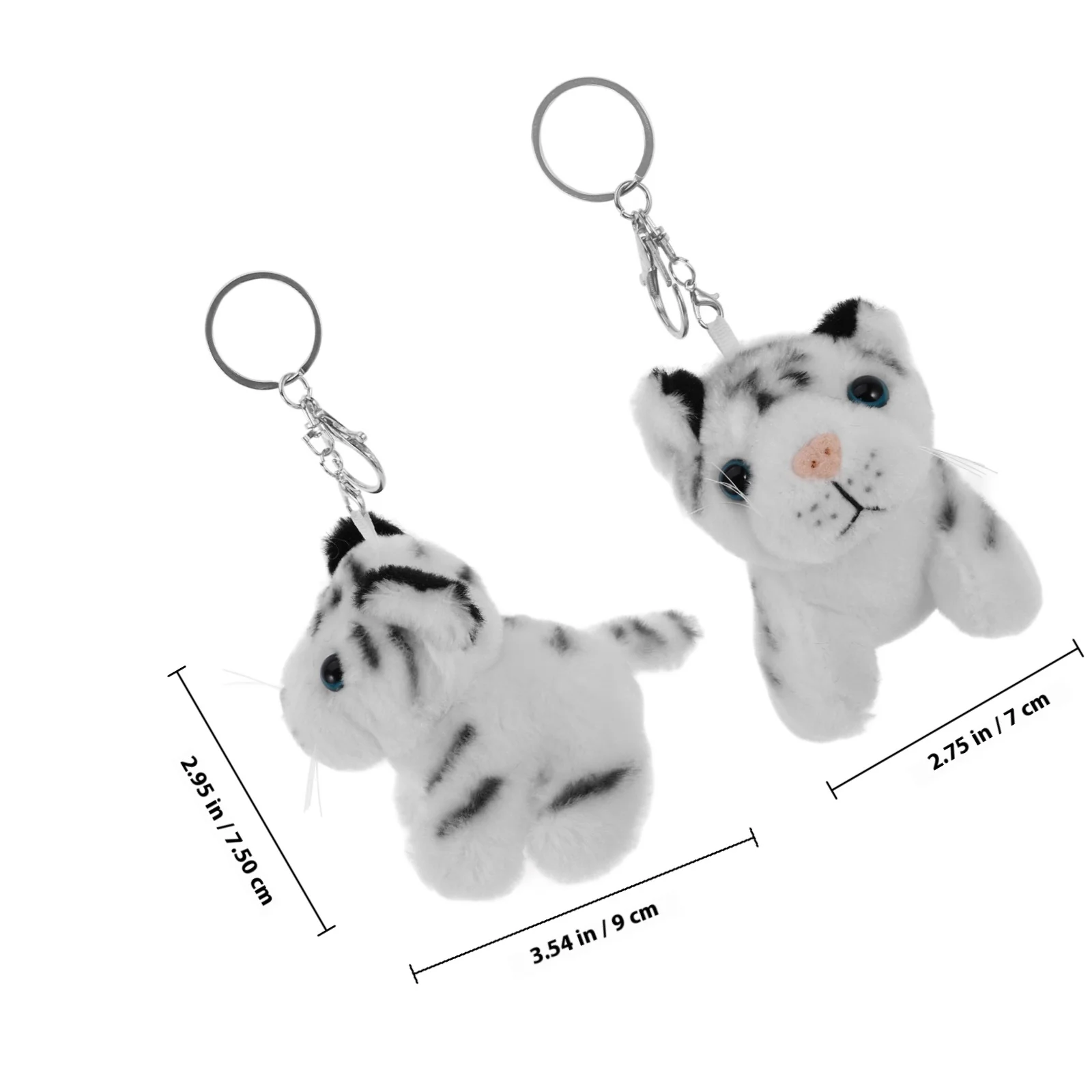 Realistisch dier tijger sleutelhanger schattig rugzak ornament draagbaar duurzaam dierentuin souvenir kindercadeau mini gevulde tijger hanger