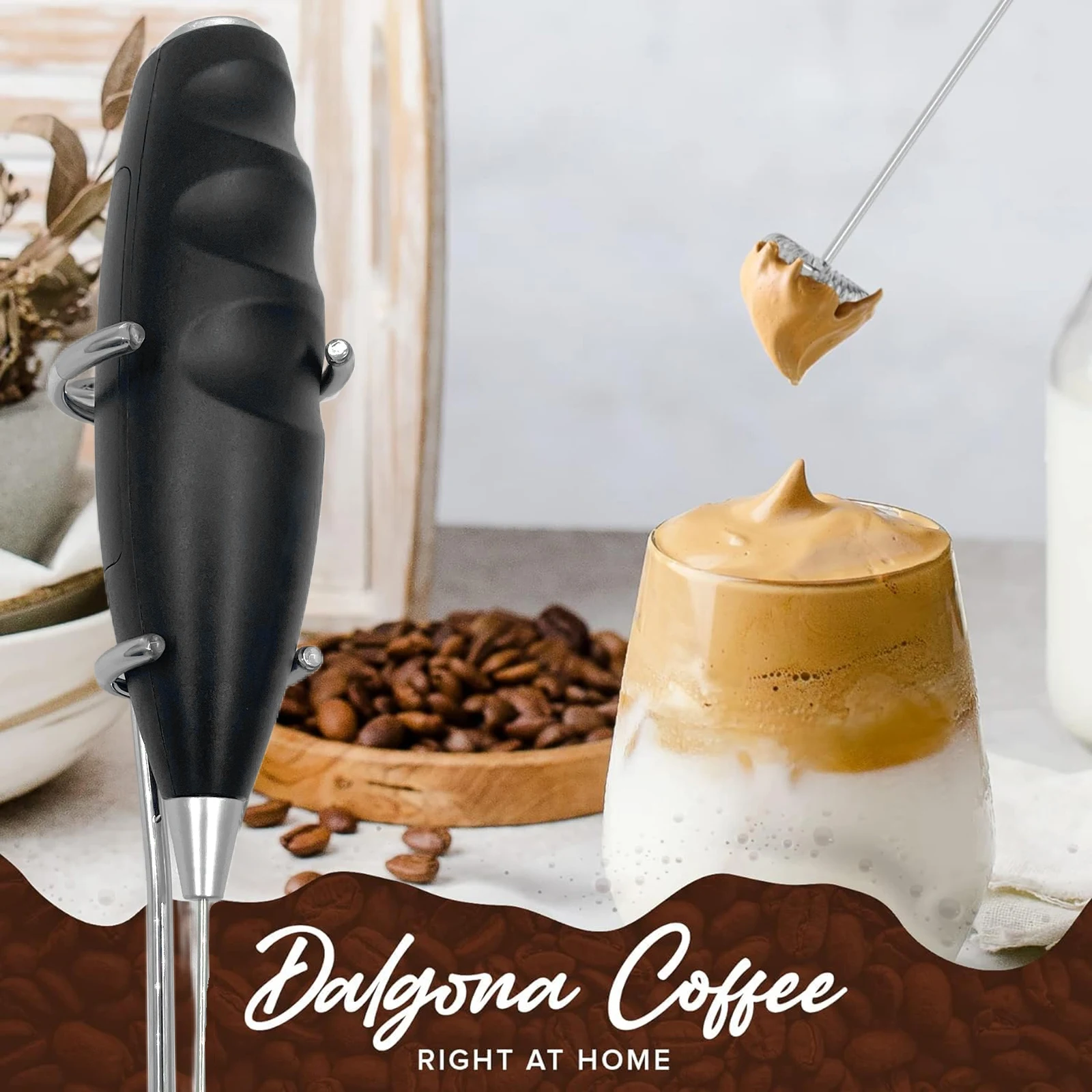 휴대용 우유 거품기 커피 음료 믹서 필수 주방용품 계란 거품기 기능 포함