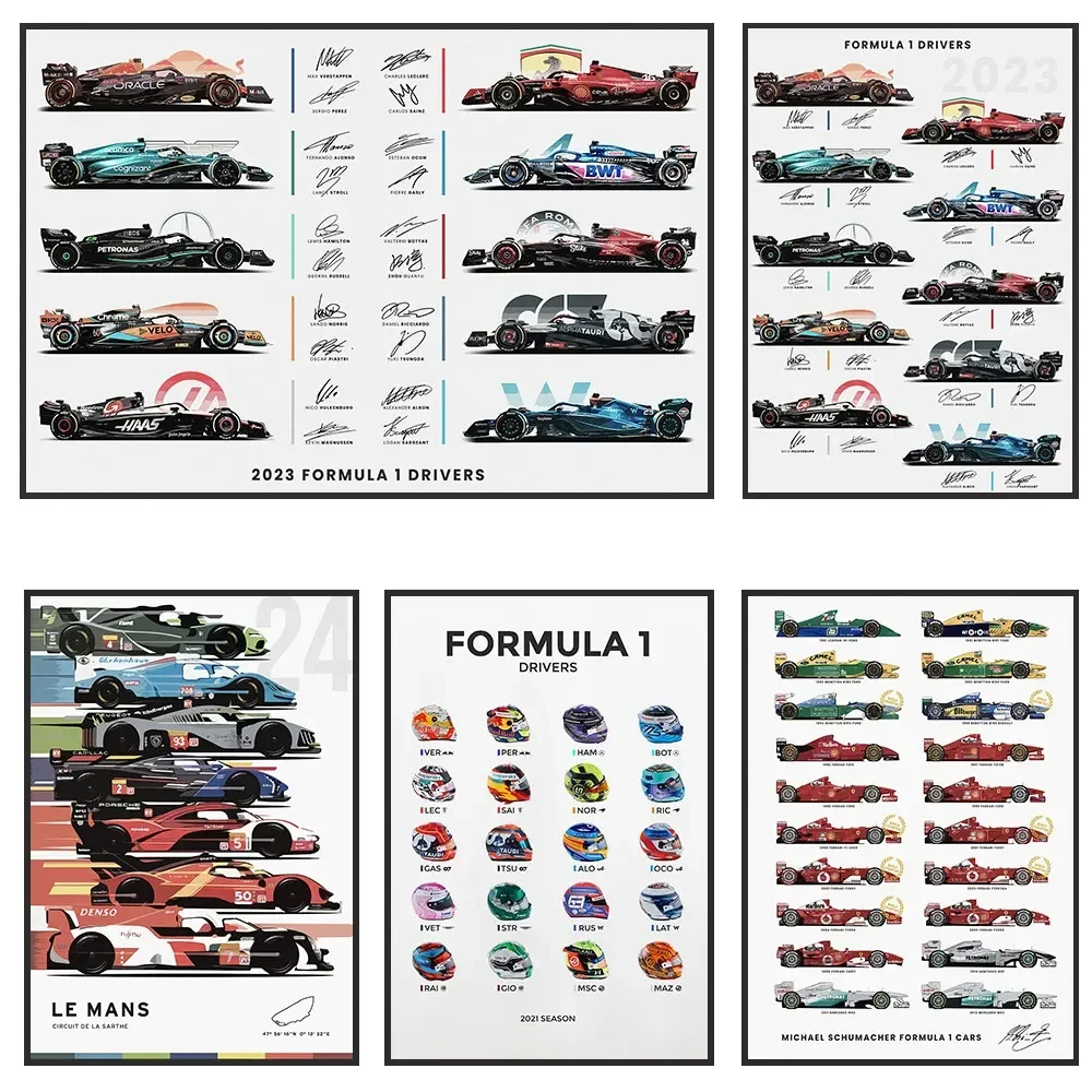 2023 Season Formula 1 F1 Racing Team Artwork Print Posters on Canvas Wall Art Pictures for Living Room Ideal Home Decor Gifts