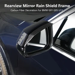 2PCS Car Rear View Mirrors Rainproof Frame Carbon Fiber Rearview Mirrors Decoration Stickers For BMW X1 X3 X4 X5 G01 G02 G05 U11