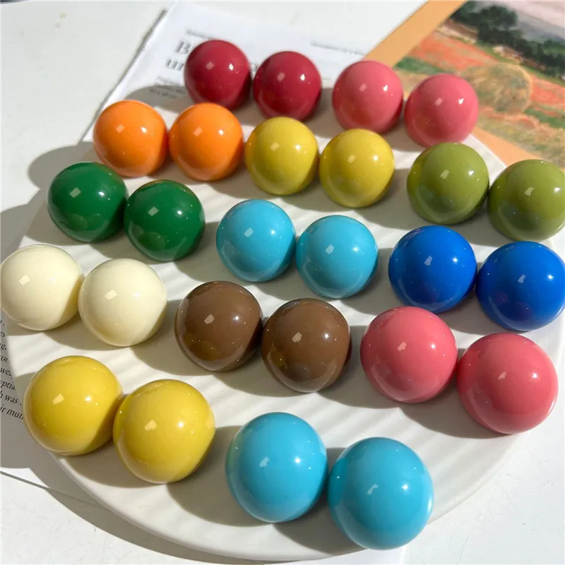 Wholesale 50pcs/lot color print 24mm geometry rounds shape resin flatback beads diy jewerly garment accessory