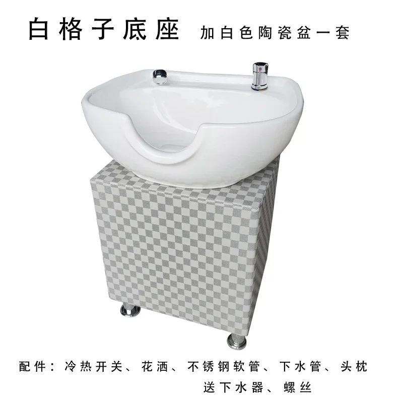 Custom-made men's barber shop shampoo basin sitting shampoo bed flushing bed sitting basin ceramic