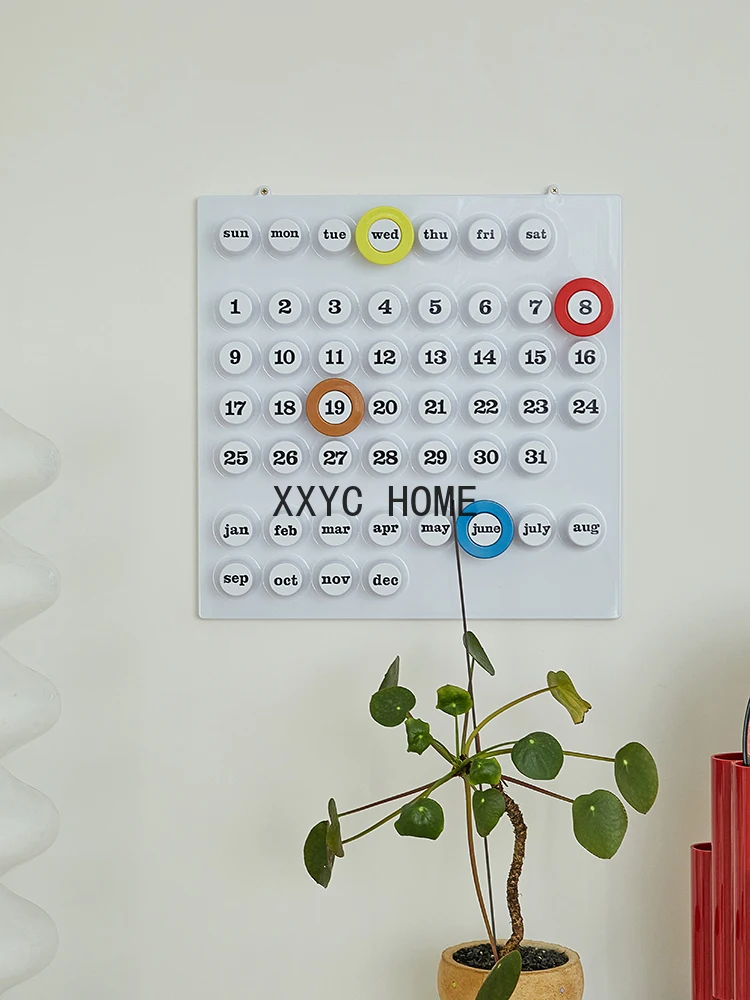 Ring Desk Calendar Colorful Wall ABS Plastic INS Creative Medieval Vintage A Date  Button Thin Calendar