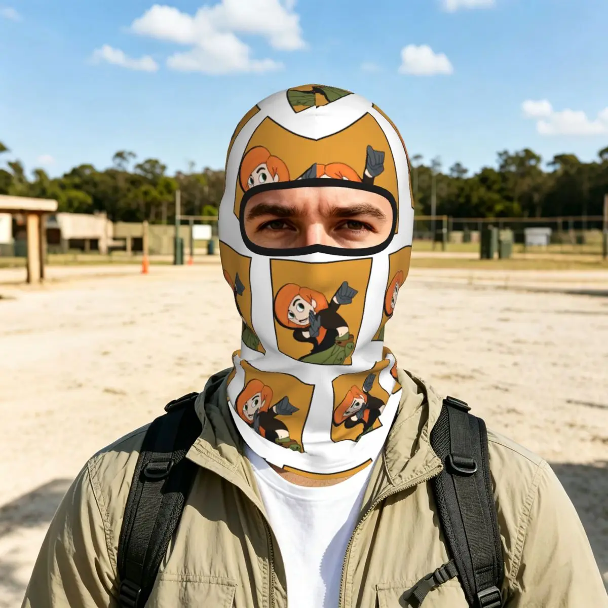 Kim Possible - Comic Panel Style Breathable Thin Balaclava Full Face Mask Sun Protection Neck Gaiter For Motorcycle Outdoor
