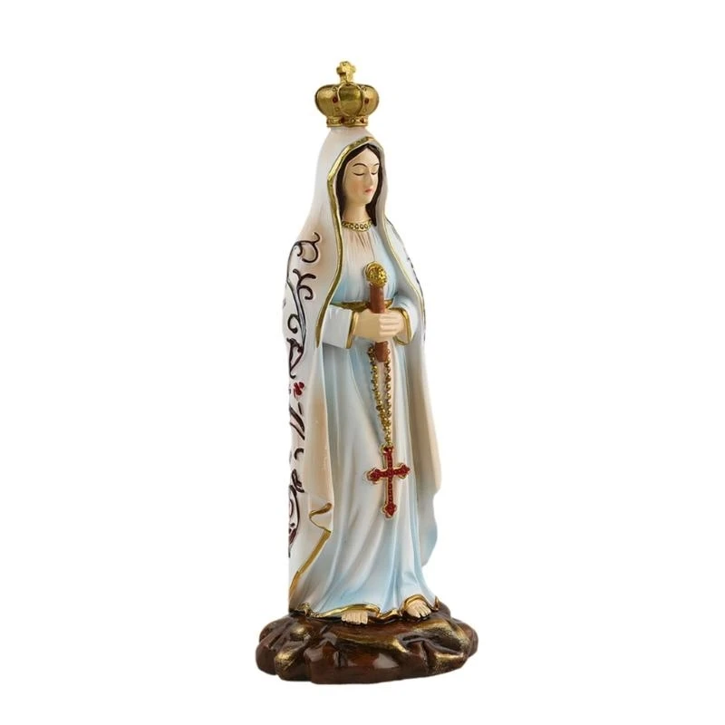 Our Lady Of Fatima Statue Religious Figurine Symbolizing Peace And Hope For Home Altar Or Church Decoration