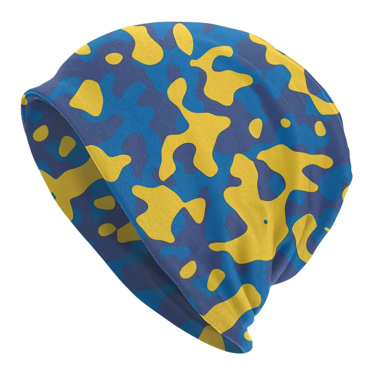 Blue And Yellow Army Detailed Camo Camouflage Spring Autumn Hats Bonnet Sport Pullover Breathable Fitness Turban Warm Running