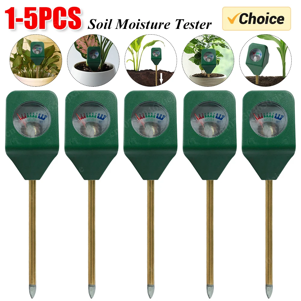 1-5Pcs Soil Dry Meter Wet Tester Metal Probe Gardening Soil Moisture Sensor Intensity Measurement Analysis Plant Hygrometer