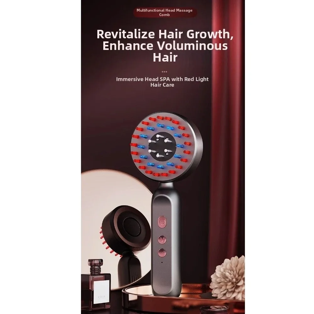 Multifunctional Introduction Liquid Head Massage Comb 3-Speed Vibration Massage Electric Hair Brush and Scalp Massager