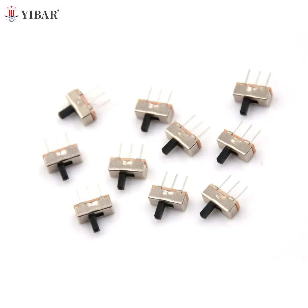 10pcs Interruptor On-off Mini Slide Switch SS12D00 SS12D00G3 3pin 1P2T 2 Position Toggle Switch Handle Length:3MM High Quality